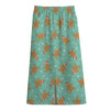 Little Gingerbread Man Pattern Print Cotton Front Slit Maxi Skirt