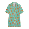 Little Gingerbread Man Pattern Print Cotton Hawaiian Shirt