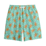 Little Gingerbread Man Pattern Print Cotton Shorts