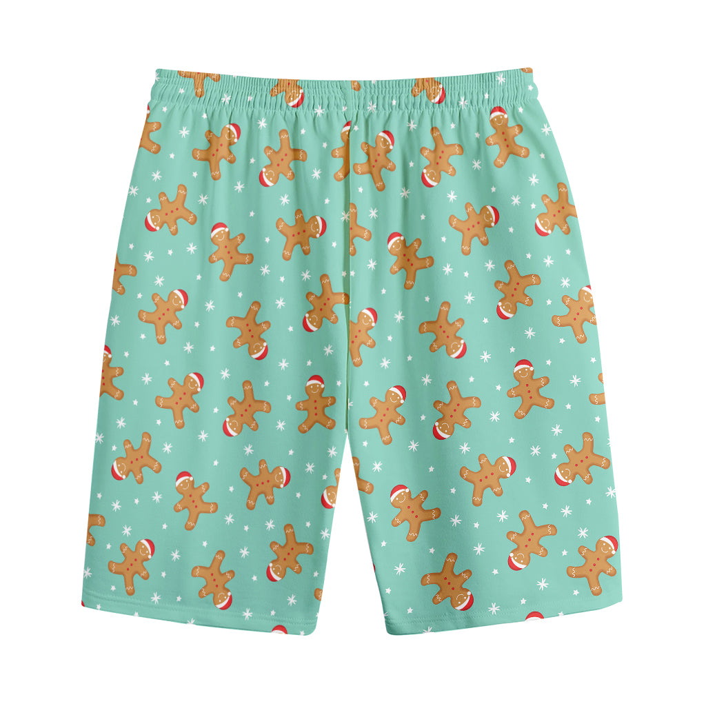 Little Gingerbread Man Pattern Print Cotton Shorts
