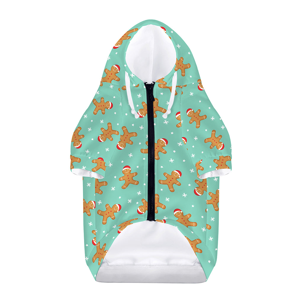 Little Gingerbread Man Pattern Print Dog Zip Up Hoodie
