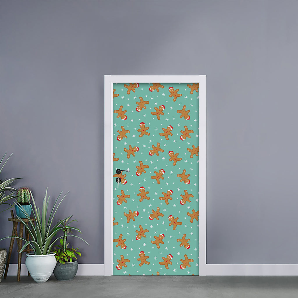 Little Gingerbread Man Pattern Print Door Sticker