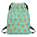 Little Gingerbread Man Pattern Print Drawstring Backpack
