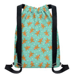Little Gingerbread Man Pattern Print Drawstring Backpack