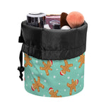 Little Gingerbread Man Pattern Print Drawstring Makeup Bag