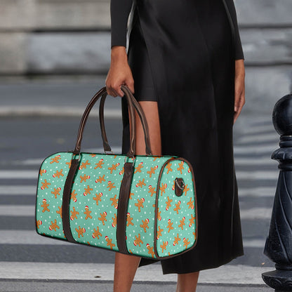 Little Gingerbread Man Pattern Print Duffle Bag