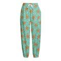 Little Gingerbread Man Pattern Print Fleece Lined Knit Pants