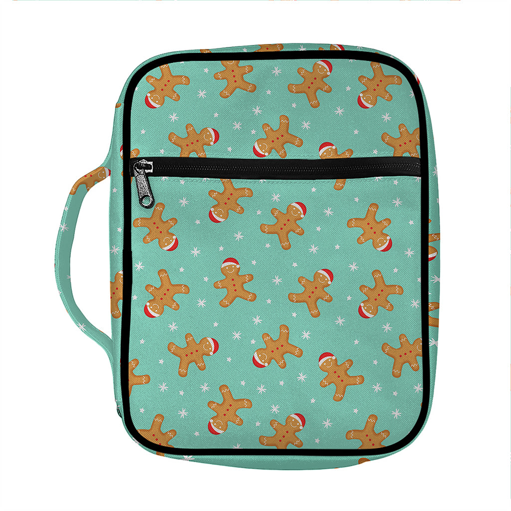 Little Gingerbread Man Pattern Print Front Pocket Bible Bag