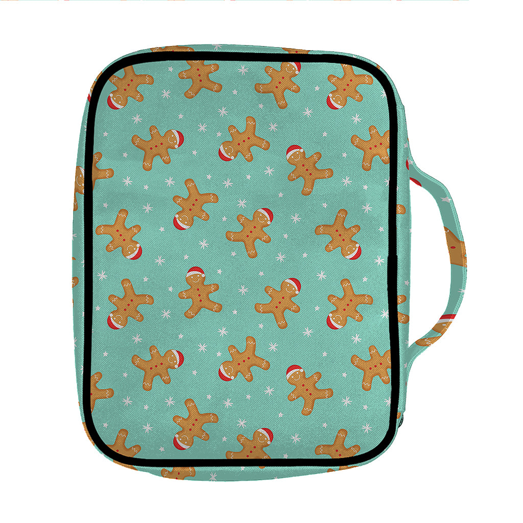 Little Gingerbread Man Pattern Print Front Pocket Bible Bag