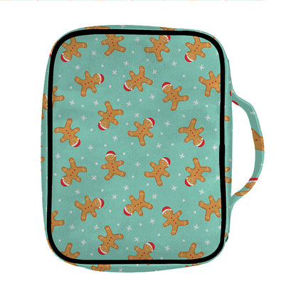 Little Gingerbread Man Pattern Print Front Pocket Bible Bag