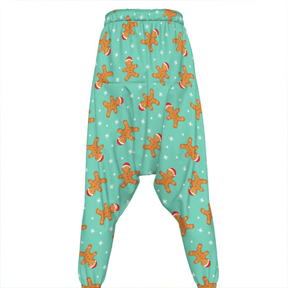 Little Gingerbread Man Pattern Print Hammer Pants