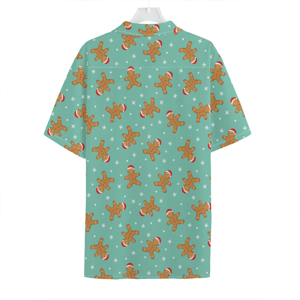 Little Gingerbread Man Pattern Print Hawaiian Shirt