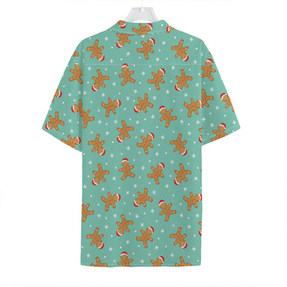 Little Gingerbread Man Pattern Print Hawaiian Shirt