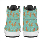 Little Gingerbread Man Pattern Print High Top Leather Sneakers