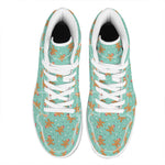 Little Gingerbread Man Pattern Print High Top Leather Sneakers