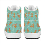 Little Gingerbread Man Pattern Print High Top Leather Sneakers