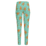 Little Gingerbread Man Pattern Print High-Waisted Pocket Leggings