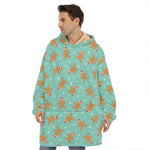 Little Gingerbread Man Pattern Print Hoodie Blanket