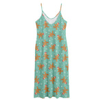 Little Gingerbread Man Pattern Print Jersey Midi Cami Dress
