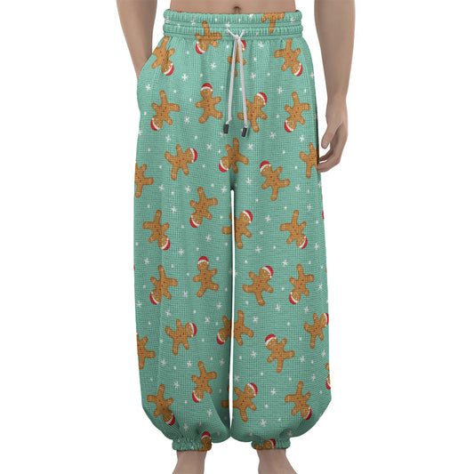 Little Gingerbread Man Pattern Print Lantern Pants