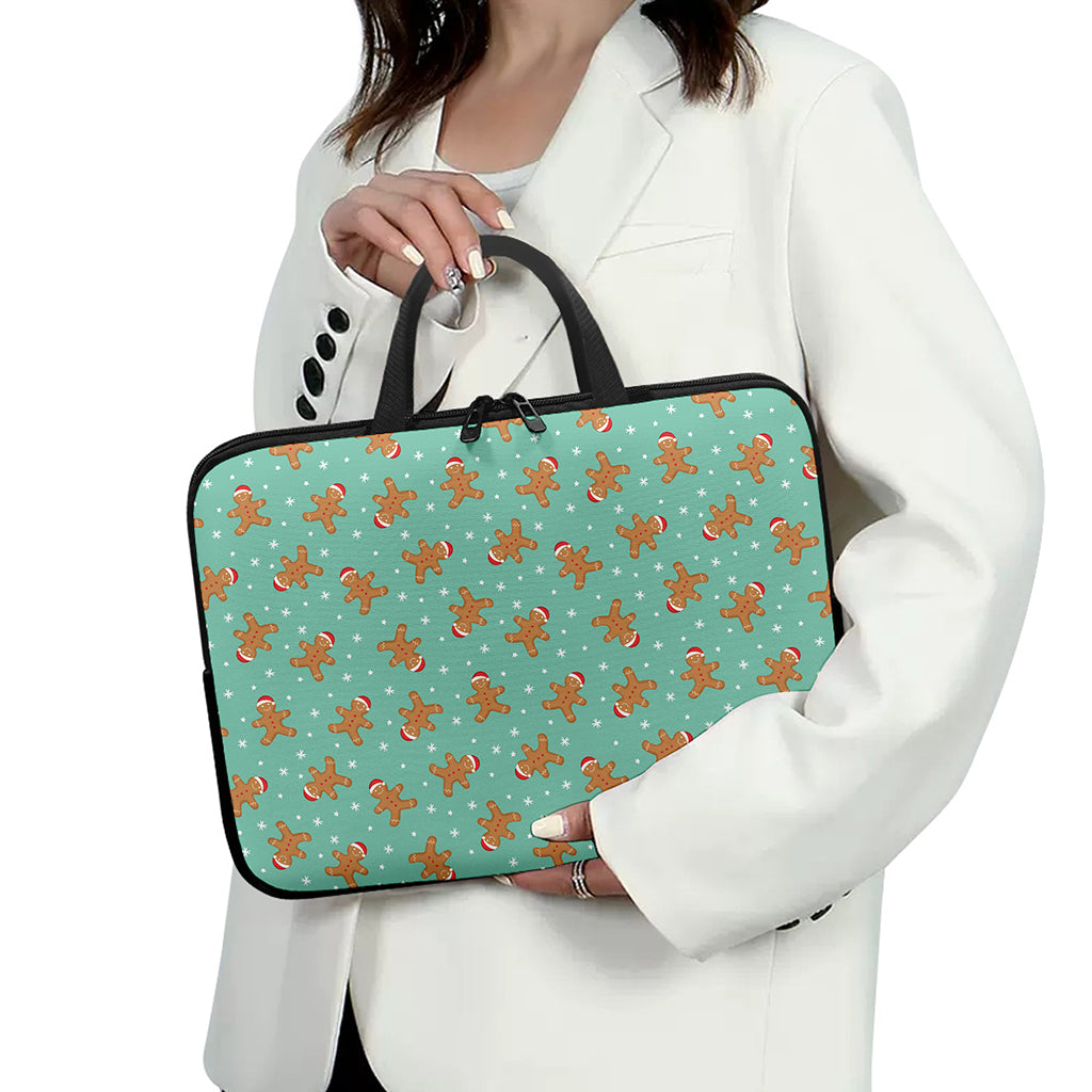 Little Gingerbread Man Pattern Print Laptop Sleeve With Handle