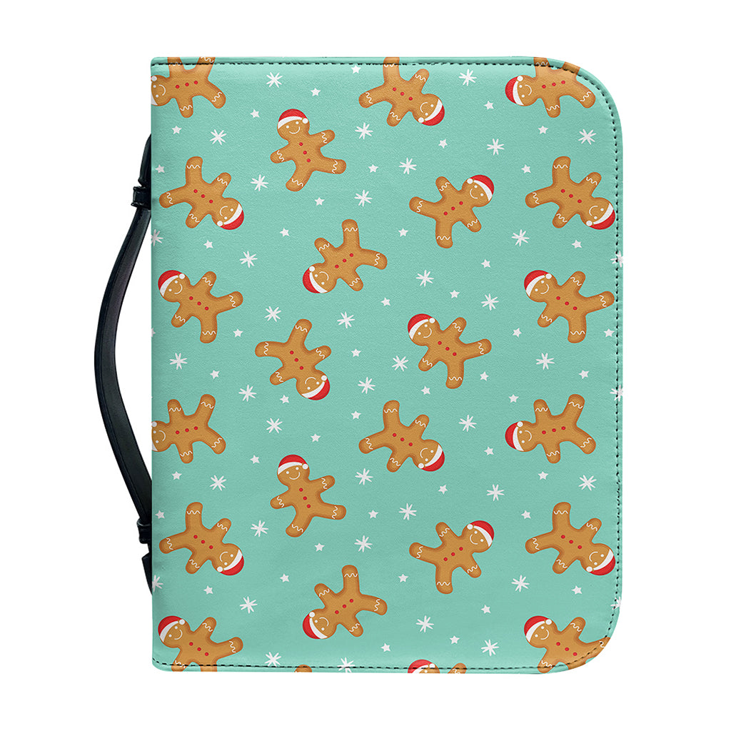 Little Gingerbread Man Pattern Print Leather Bible Cover