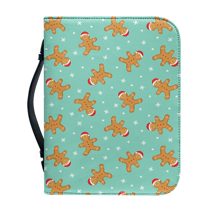 Little Gingerbread Man Pattern Print Leather Bible Cover