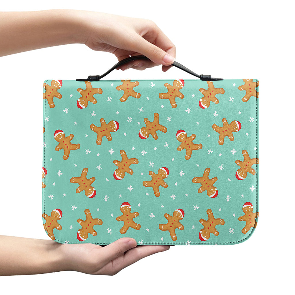Little Gingerbread Man Pattern Print Leather Bible Cover