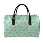 Little Gingerbread Man Pattern Print Leather Duffle Bag