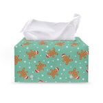 Little Gingerbread Man Pattern Print Leather Tissue Box Cover