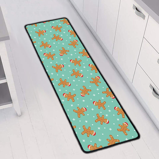 Little Gingerbread Man Pattern Print Long Kitchen Mat