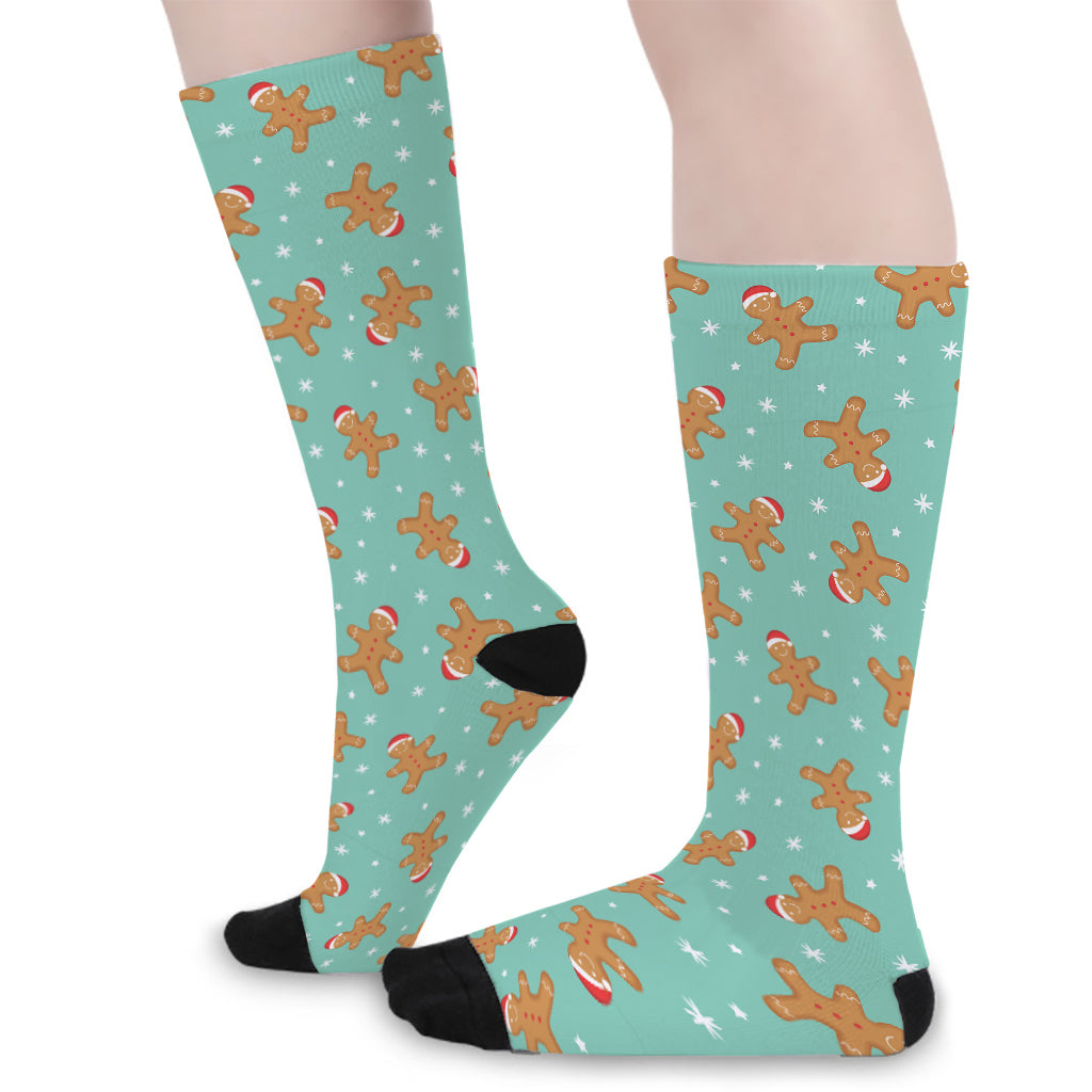 Little Gingerbread Man Pattern Print Long Socks