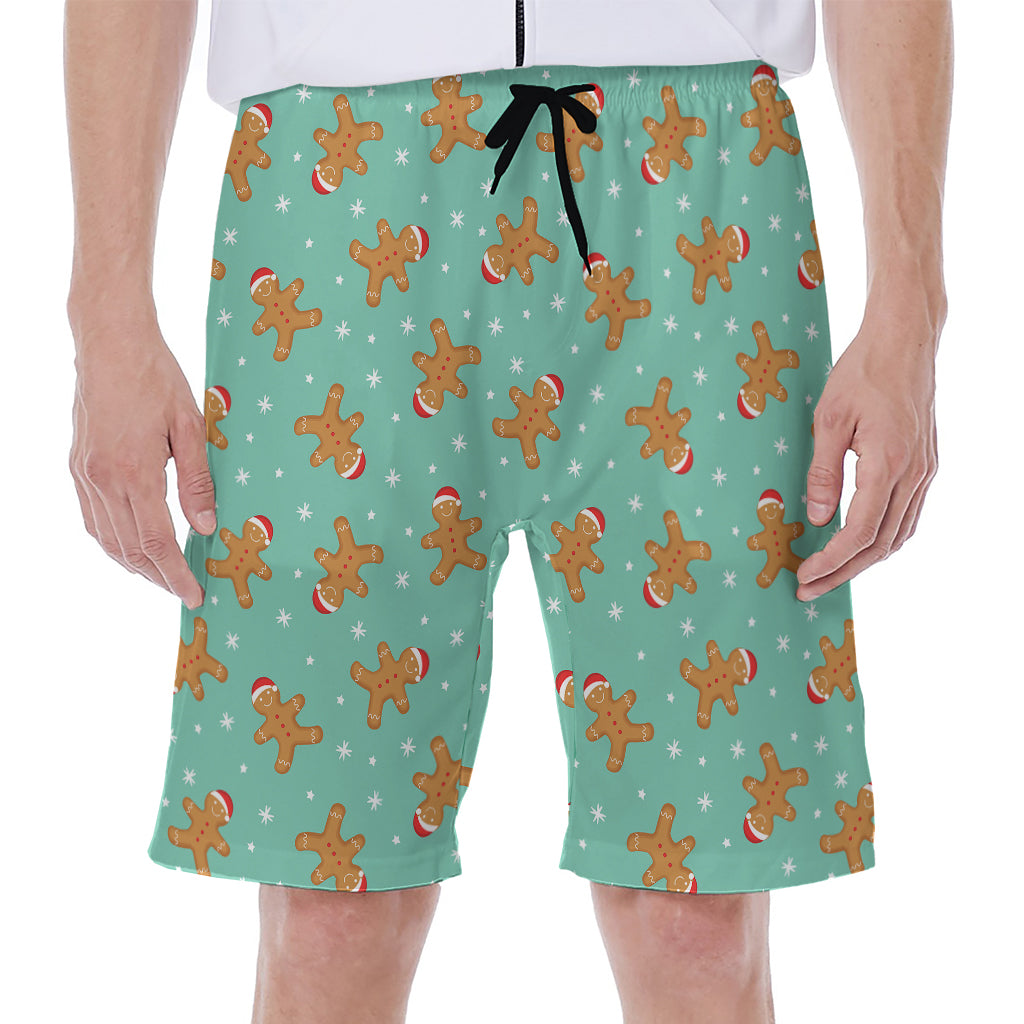 Little Gingerbread Man Pattern Print Men's Beach Shorts