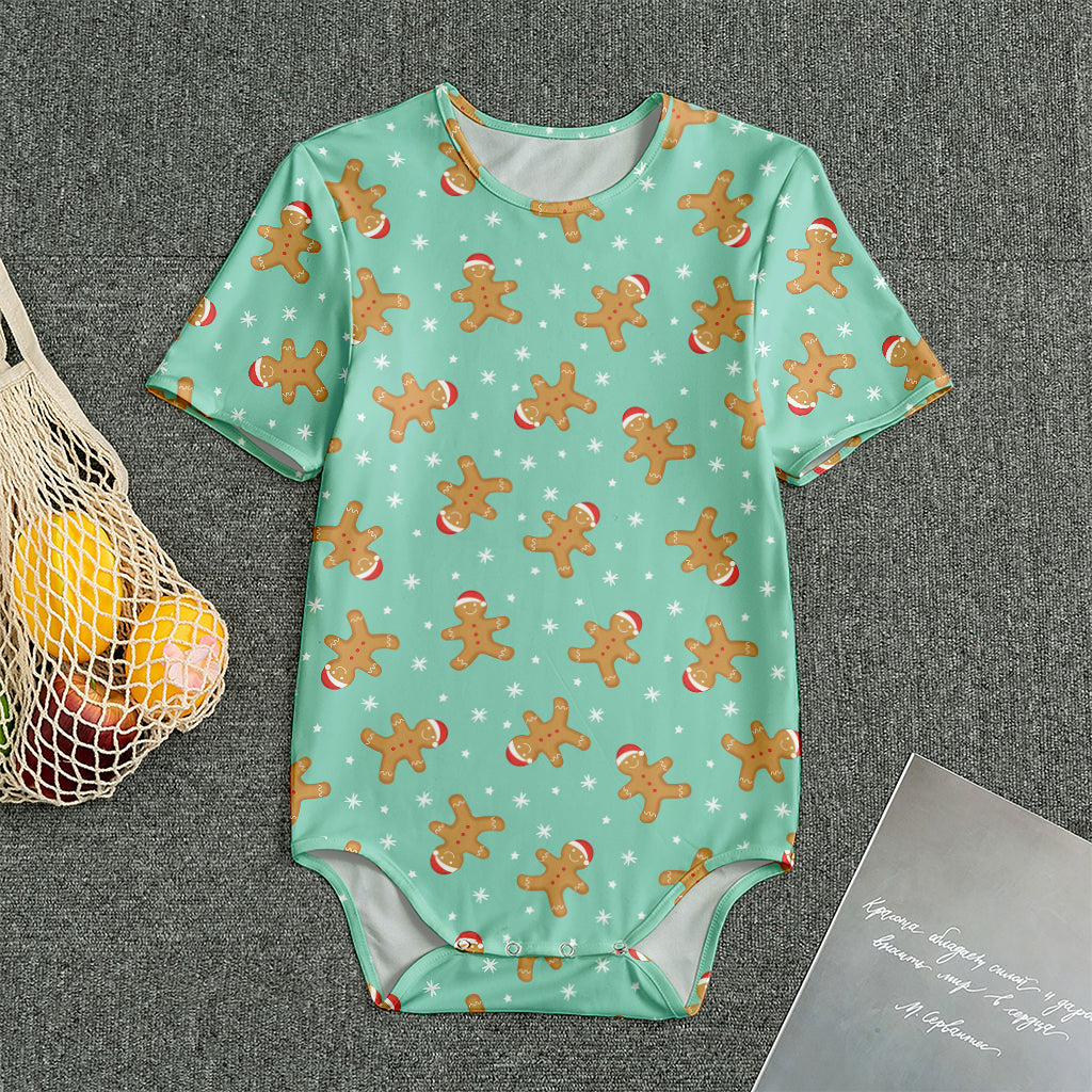 Little Gingerbread Man Pattern Print Men's Bodysuit