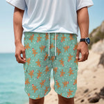 Little Gingerbread Man Pattern Print Men's Cargo Shorts