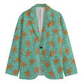 Little Gingerbread Man Pattern Print Men's Cotton Blazer