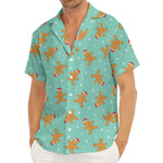 Little Gingerbread Man Pattern Print Men's Deep V-Neck Shirt
