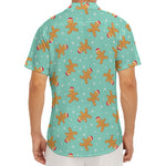 Little Gingerbread Man Pattern Print Men's Deep V-Neck Shirt