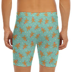 Little Gingerbread Man Pattern Print Men's Long Boxer Briefs