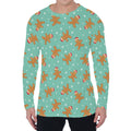 Little Gingerbread Man Pattern Print Men's Long Sleeve T-Shirt