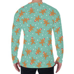 Little Gingerbread Man Pattern Print Men's Long Sleeve T-Shirt