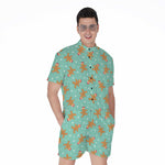 Little Gingerbread Man Pattern Print Men's Rompers