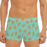 Little Gingerbread Man Pattern Print Men's Short Boxer Briefs