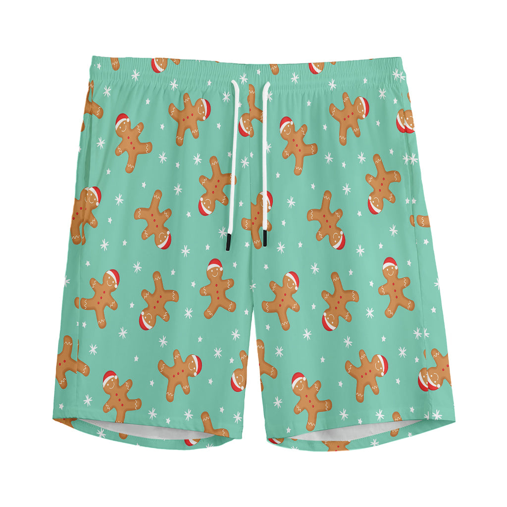 Little Gingerbread Man Pattern Print Men's Sports Shorts