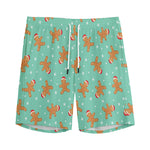 Little Gingerbread Man Pattern Print Men's Sports Shorts