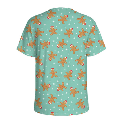 Little Gingerbread Man Pattern Print Men's Sports T-Shirt