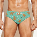 Little Gingerbread Man Pattern Print Men's Swim Briefs