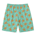Little Gingerbread Man Pattern Print Men's Swim Trunks