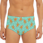 Little Gingerbread Man Pattern Print Men's Triangle Swim Briefs