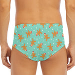 Little Gingerbread Man Pattern Print Men's Triangle Swim Briefs